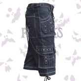 Metal Chain Men's Shorts With Studs